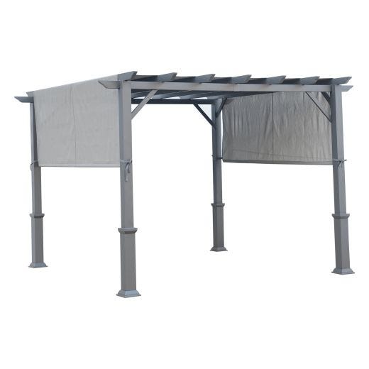 Pergola with Adjustable Sunshade-11'x11'