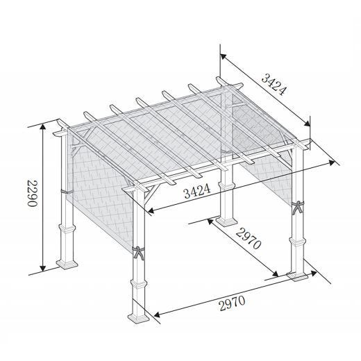 Pergola with Adjustable Sunshade-11'x11'