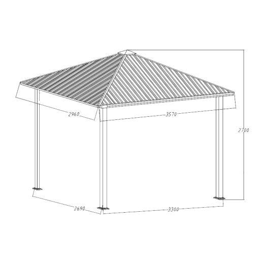 Hard Top Gazebo 10'x12'