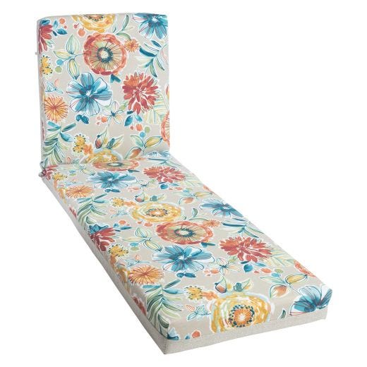 Coussin de chaise longue réversible 70 x 22 x 4 po
