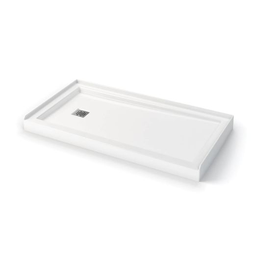 Zone Square Base 60 x 32 Acrylic With Left-Hand Drain-White