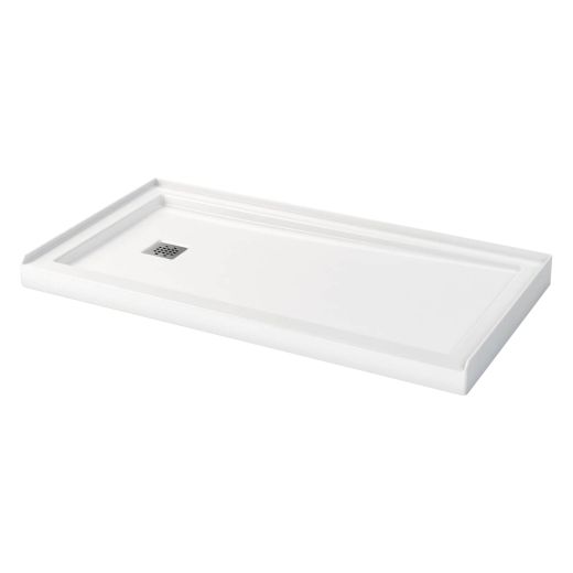 Zone Square Base 60 x 32 Acrylic With Left-Hand Drain-White