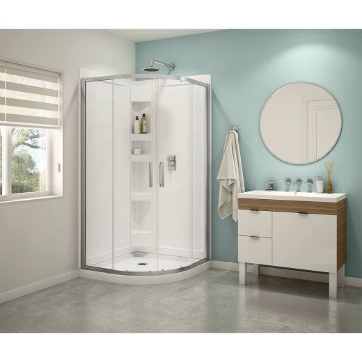 Kassia 38” x 38” Shower Kit With Clear Glass Matte Black