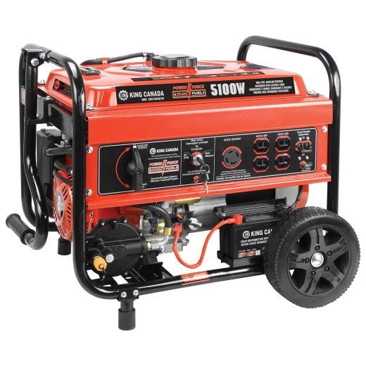 5100W Dual Fuel Gas/Propane Generator w Electric Start