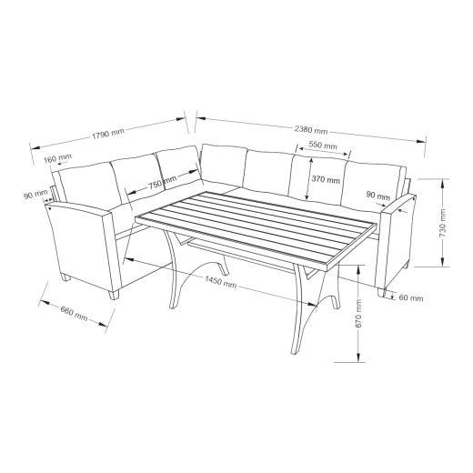 Singing Sands Banquet Dining Set