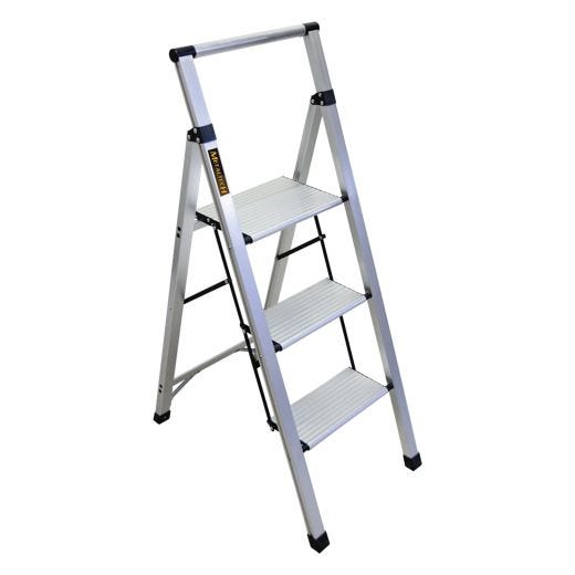 Metaltech 3-Step Ultra-Flat Aluminum Step Stool Type 1