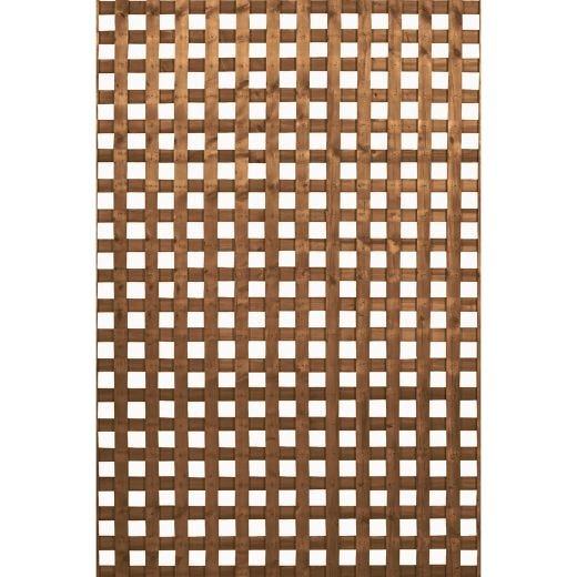 Brown Pressure Treated 4' x 8' Georgian Privacy Lattice
