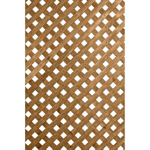 Brown Pressure Treated 1' x 8' Privacy Lattice