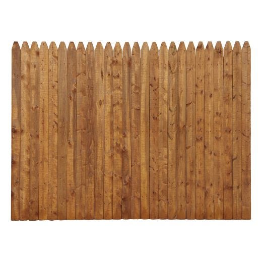 6' x 8' Brown Pressure Treated Moulded Stockade Fence Panel