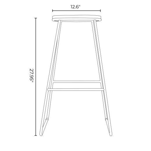 Black Wood Seat Counter Stool