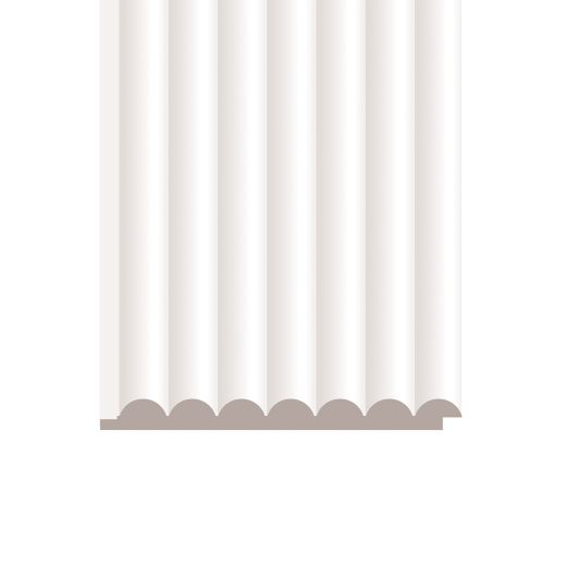 1/2" x 5-5/16" x 8' Primed MDF Reeded Paneling