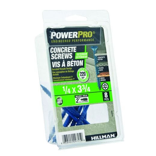 1/4 x 3-3/4 Concrete Screw Flat Head Torx-8/Pack