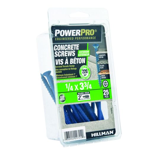 1/4 x 3-3/4 Concrete Screw Flat Head Torx-25/Pack