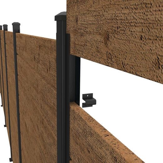 72'' Matte Black Steel U-Channel With Spacers-2/Pack