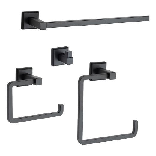 Ultra 4 Piece Bath Set-Matte Black