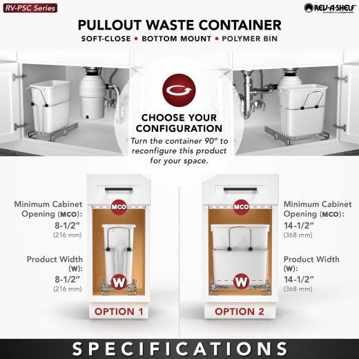 20 Quart Waste Container With Soft-Close