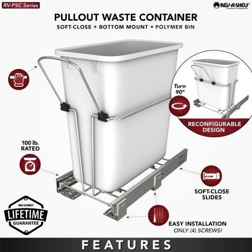 20 Quart Waste Container With Soft-Close