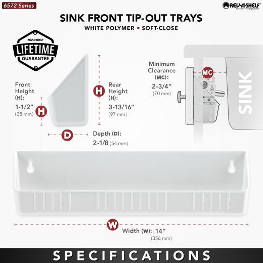 Polymer Tip-Out Trays for Sink Base Cab With Soft Close