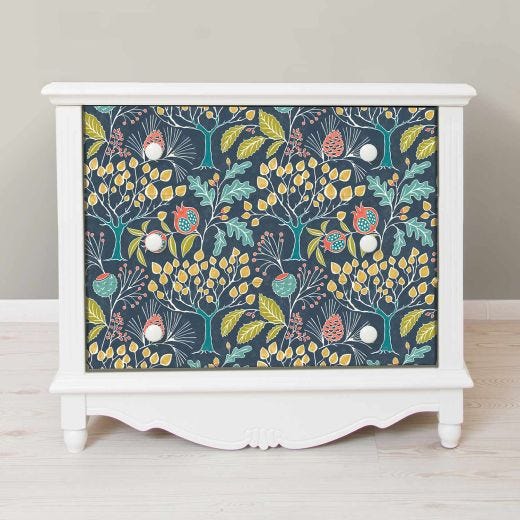 Groovy Garden Navy Peel & Stick Wallpaper
