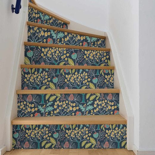 Groovy Garden Navy Peel & Stick Wallpaper