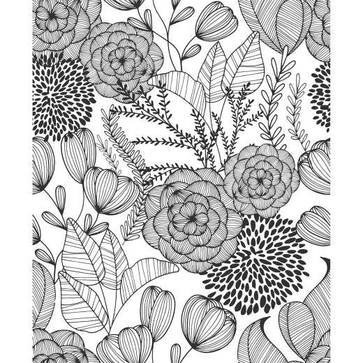 Black Secret Garden Peel & Stick Wallpaper