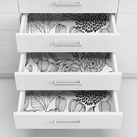 Black Secret Garden Peel & Stick Wallpaper