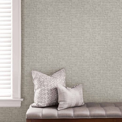 Grey Poplin Texture Peel and Stick Wallpaper