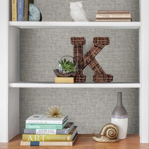 Grey Poplin Texture Peel and Stick Wallpaper