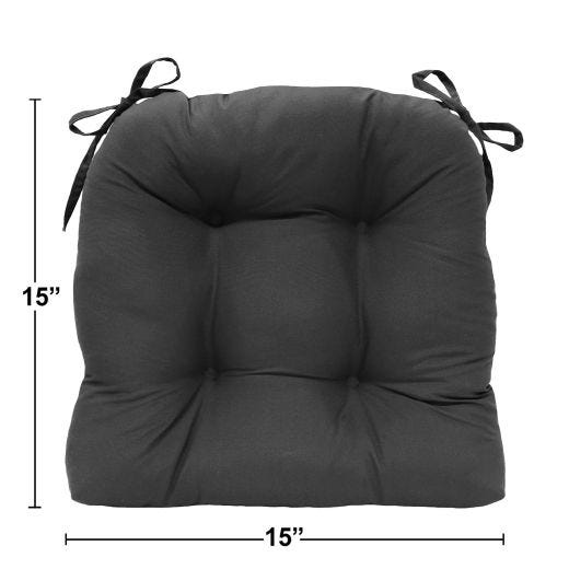 15" x 15" Tufted Chair Pad With Ties-Assorted