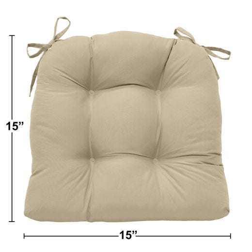 15" x 15" Tufted Chair Pad With Ties-Assorted