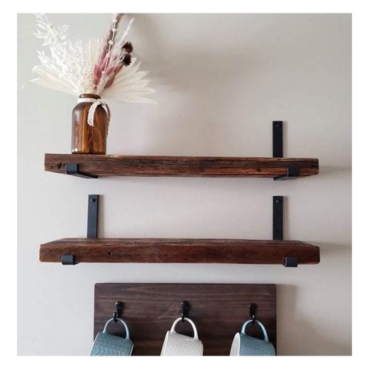 Barn Wood Shelf With Bracket Kits J Style