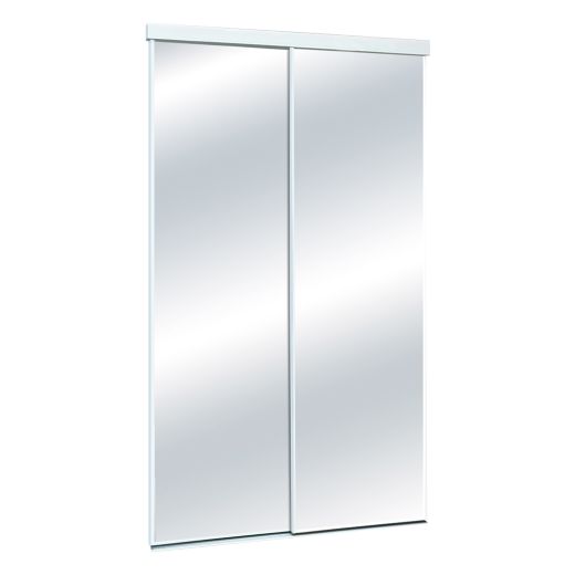 Sliding Clear Mirror White Frame 72" x 80 1/2"