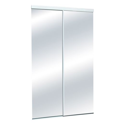 Sliding Clear Mirror Frameless White 48" x 80 1/2"