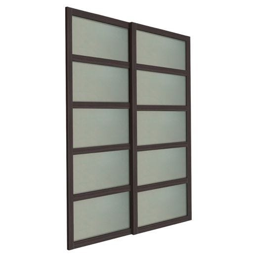 Bali Slider With Frosted Glass Insert 60" x 80-1/2"