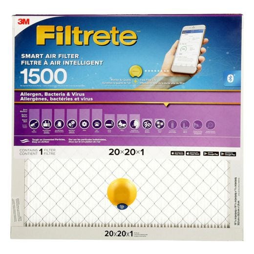 Filtre intelligent Filtrete allergènes, bactéries, virus