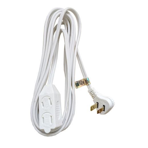3 Outlet Plug Indoor Extension Cord-White 3.65M