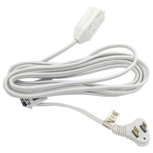 3 Outlet Plug Indoor Extension Cord-White 3.65M
