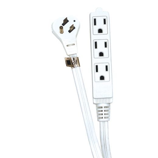 3 Outlet Angled Plug Indoor Extension Cord 16/3 3.04M