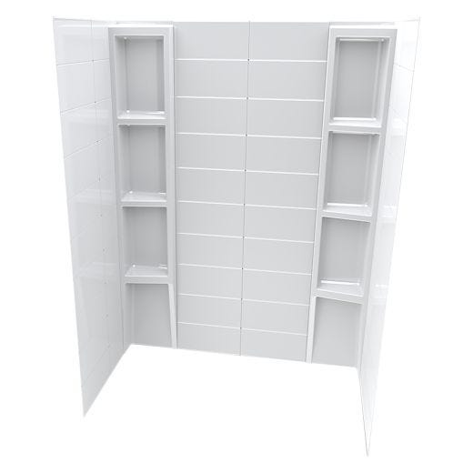 Contemporary Subway Acrylic Appliqué Tub Surround-58"