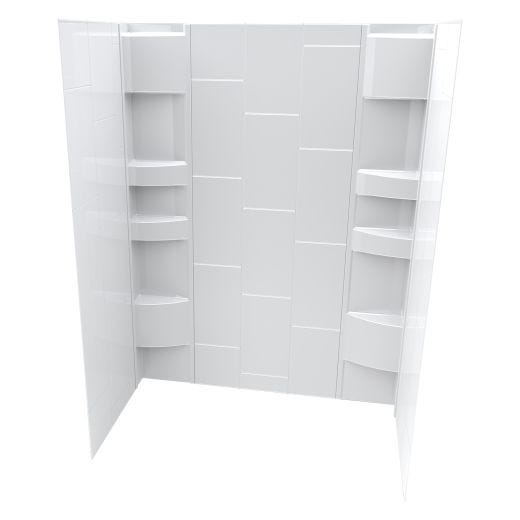 Contemporary Vertical Acrylic Appliqué Tub Surround-80"