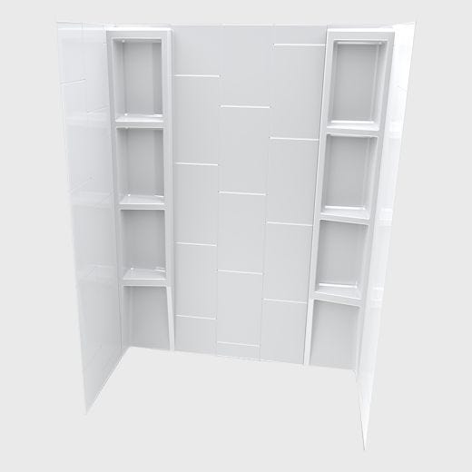 Contemporary Vertical Acrylic Appliqué Tub Surround-80"