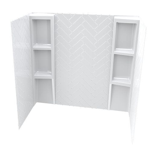 Chevron Wall Acryic Applique Tub Surround-58"