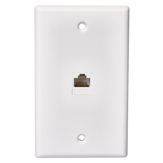 CAT 5E/6 Data Wall Plate 1 Jack-White