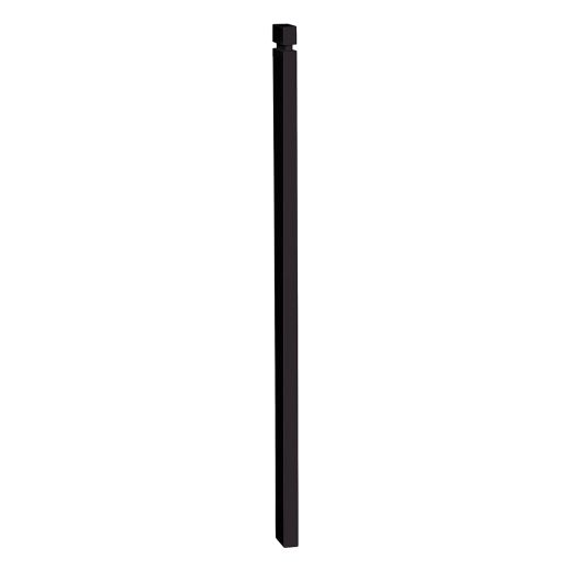2-1/2" x 1-1/4" x 44" Square Matte Black Half-Newel