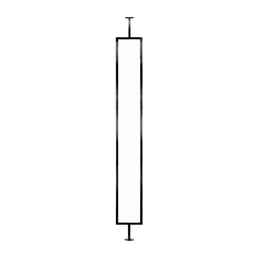Black Kanji Baluster-Horizontal 4'' x 36''