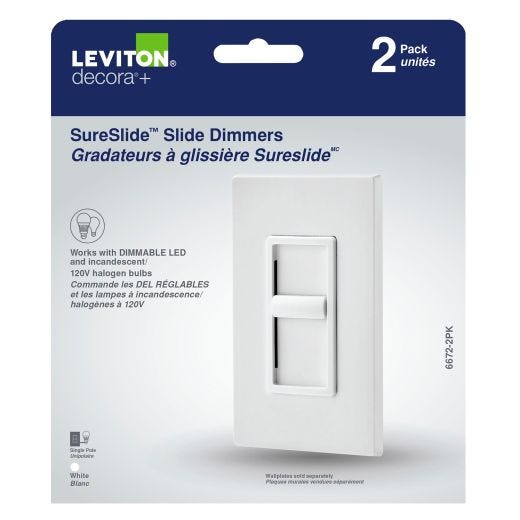 Sureslide Slide Dimmer Without Preset White-2/Pack