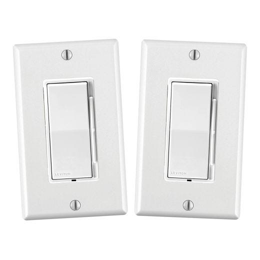 Decora Rocker Slide Dimmer White-2/Pack