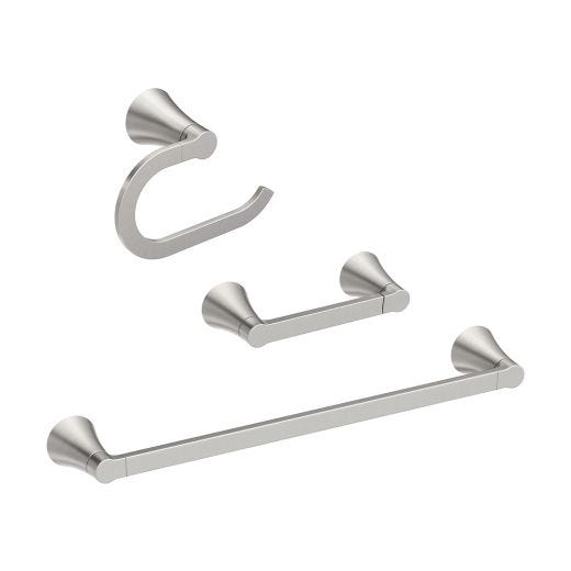 Mikah 3 Piece Bath Kit-Brushed Nickel