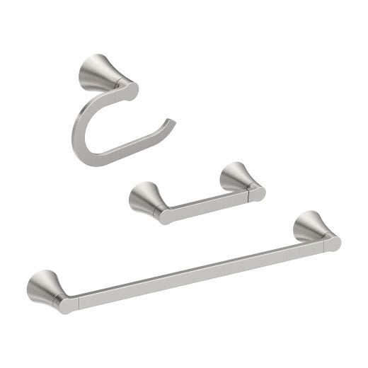Mikah 3 Piece Bath Kit-Brushed Nickel