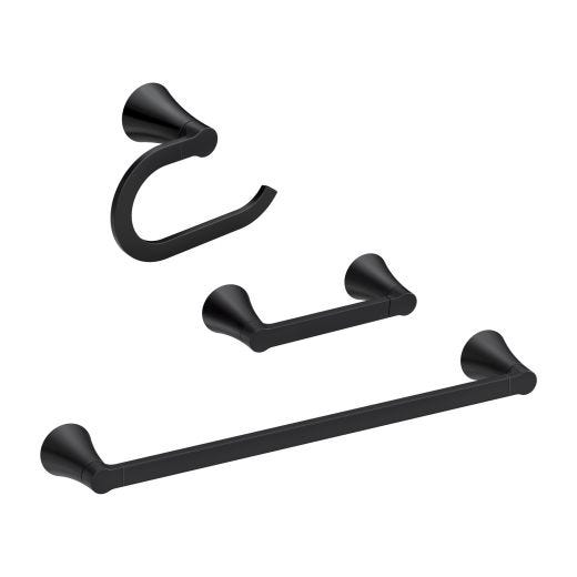 Mikah 3 Piece Bath Kit-Matte Black